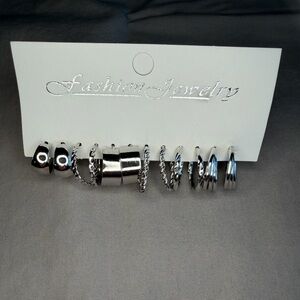 Fashion Jewelry Silver Hoop‎ Earring Set